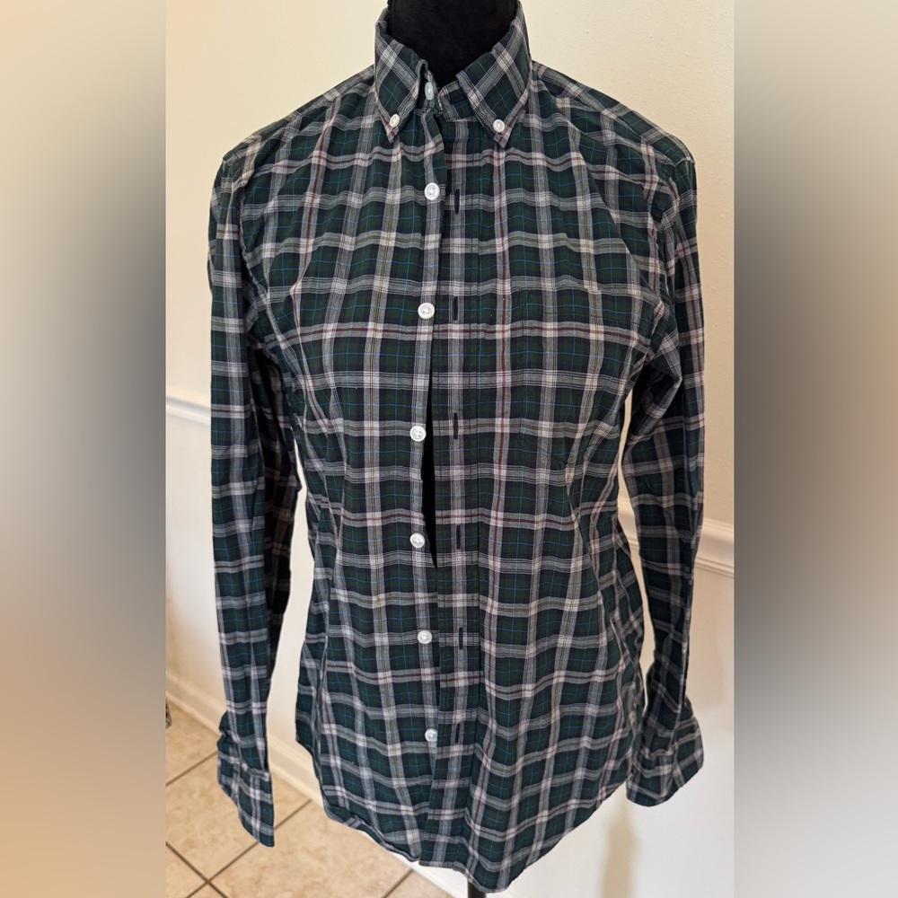 J.Crew Heathered Cotton Plaid Button-Up Shirt – Size XS